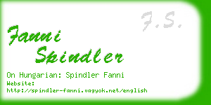 fanni spindler business card